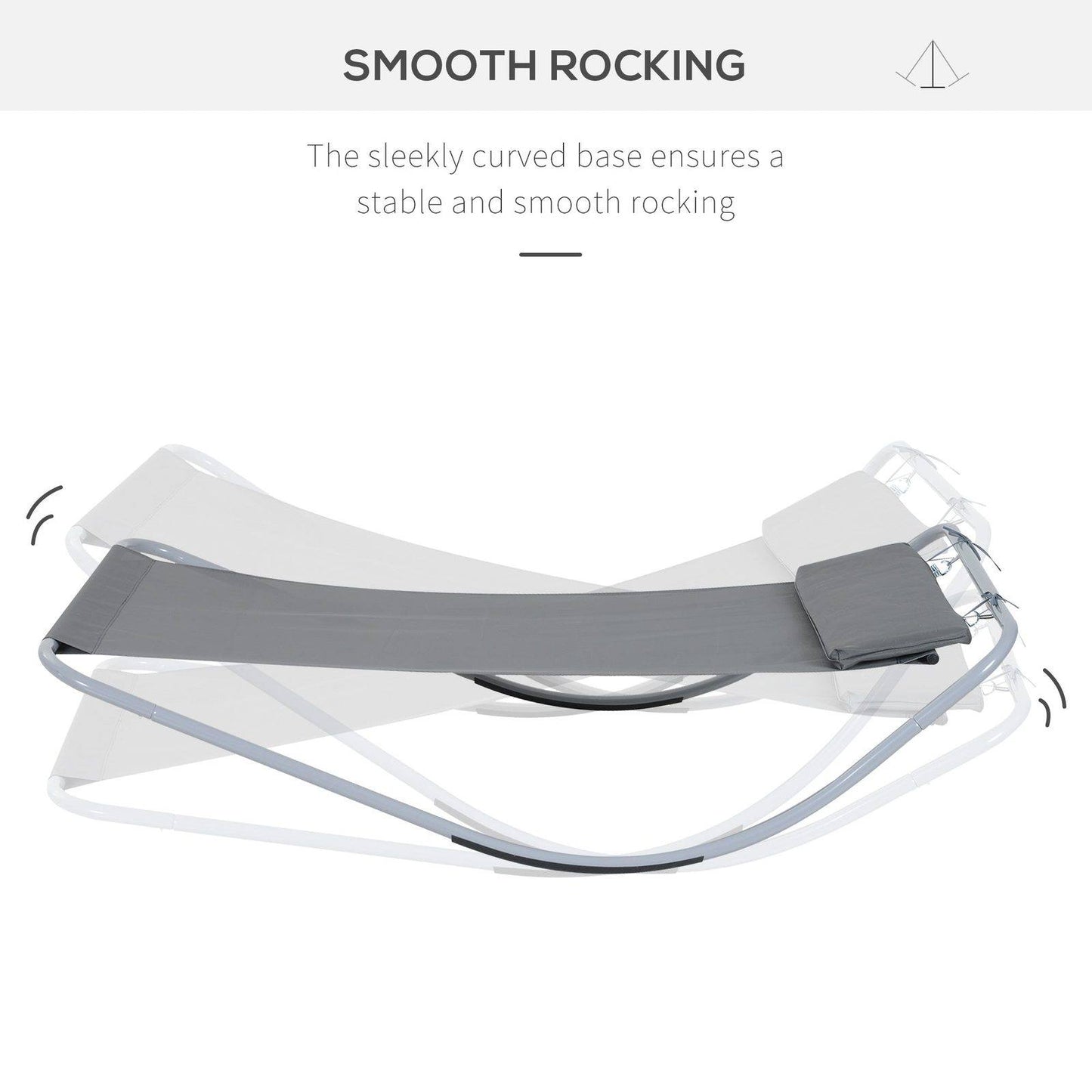 Rocking Swing Relaxing Day Bed Outdoor Single Sun Lounger Hammock - Grey