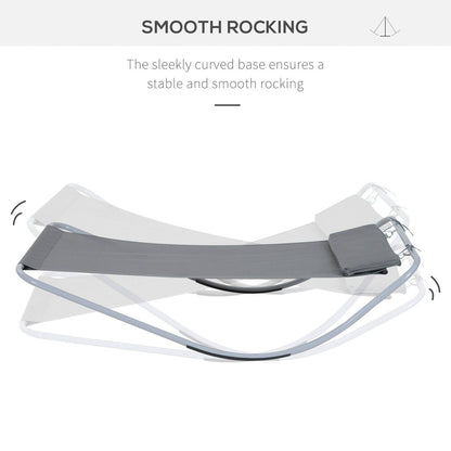 Rocking Swing Relaxing Day Bed Outdoor Single Sun Lounger Hammock - Grey