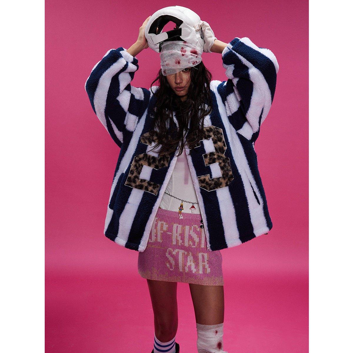 Lamb Wool Coat – Retro Plaid