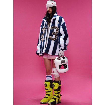 Lamb Wool Coat – Retro Plaid