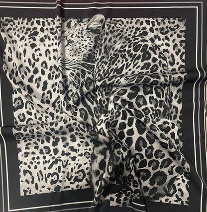 Leopard Panel Fabric – Black & White Animal Design by the Metre