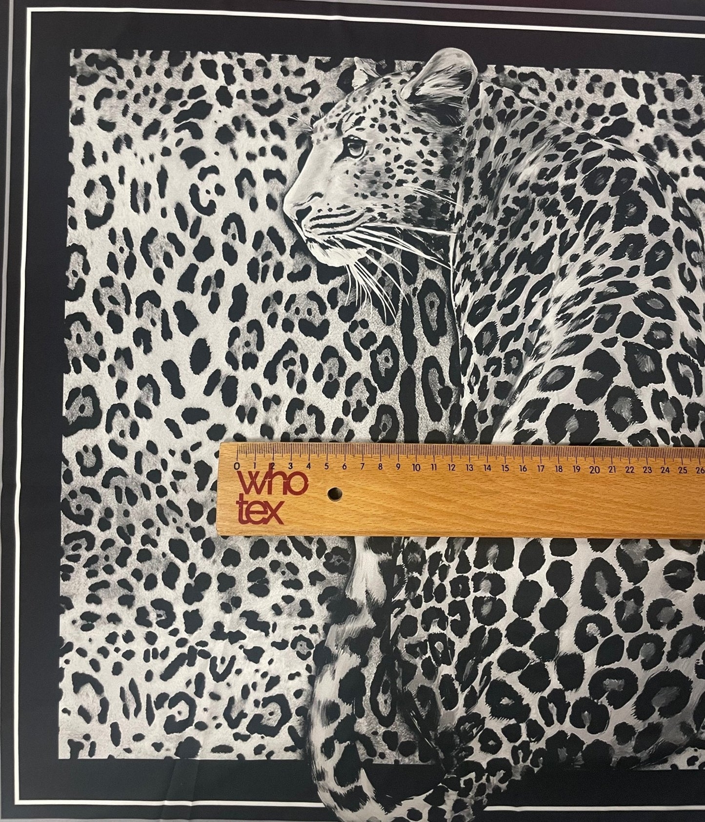 Leopard Panel Fabric – Black & White Animal Design by the Metre