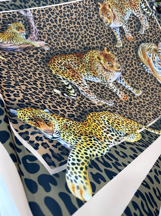 Leopard Print Crepe Fabric
