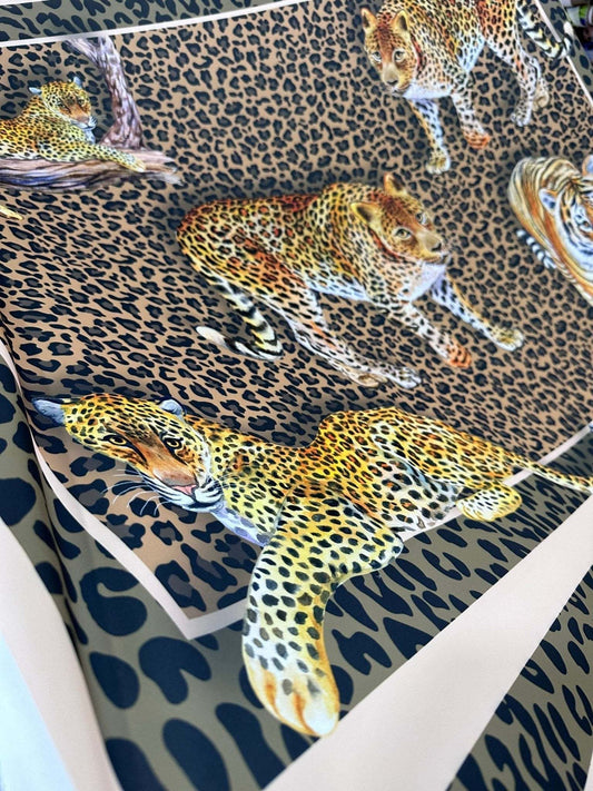 Leopard Print Crepe Fabric