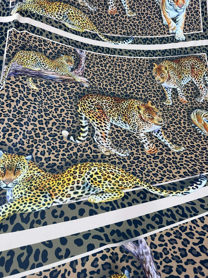 Leopard Print Crepe Fabric – Custom Printed Fabric, Choose Material by Metre