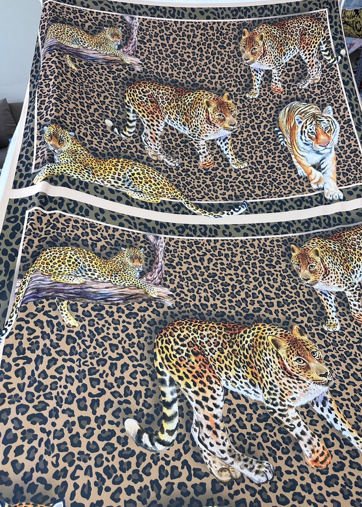 Leopard Print Crepe Fabric