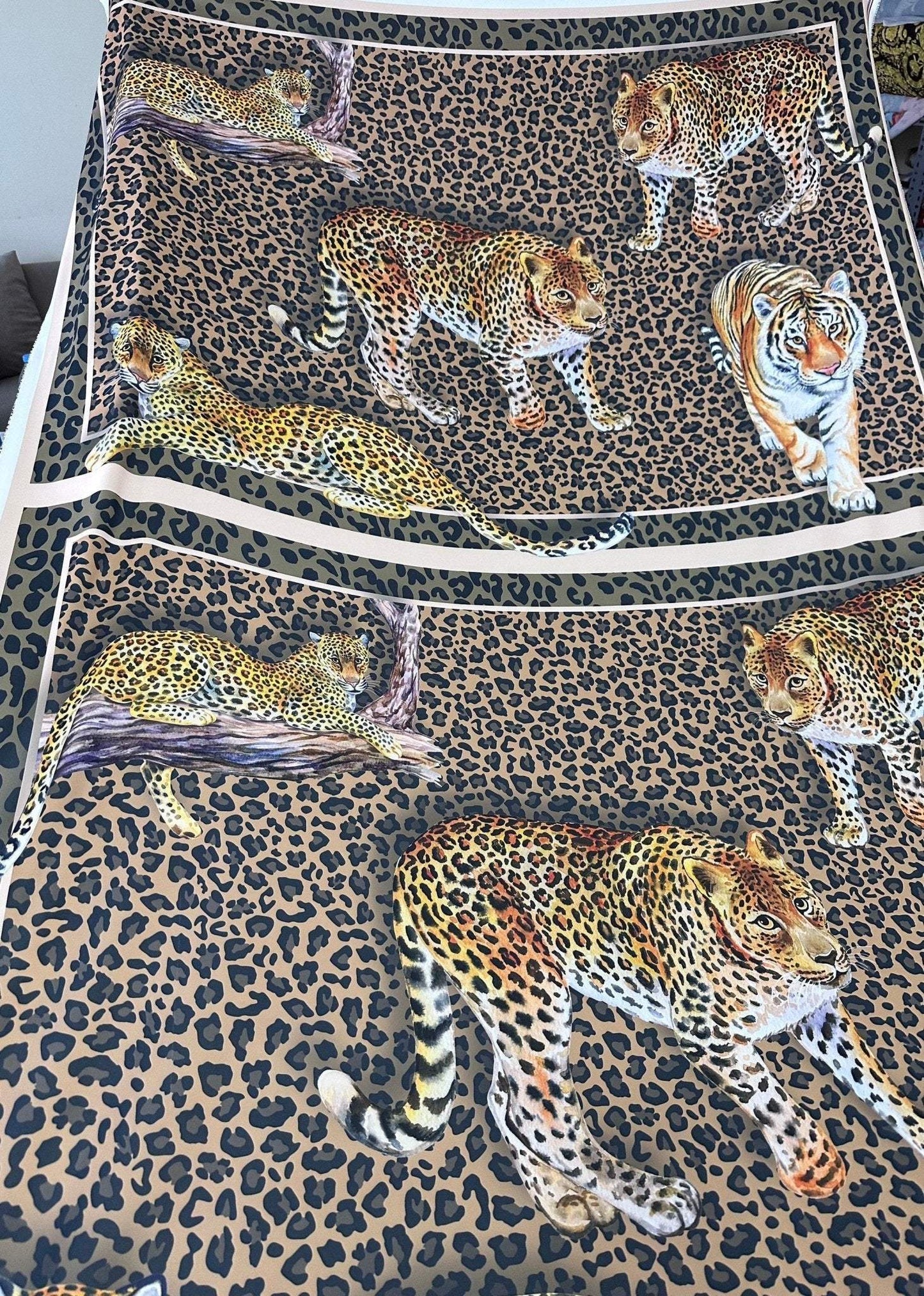Leopard Print Crepe Fabric – Custom Printed Fabric, Choose Material by Metre