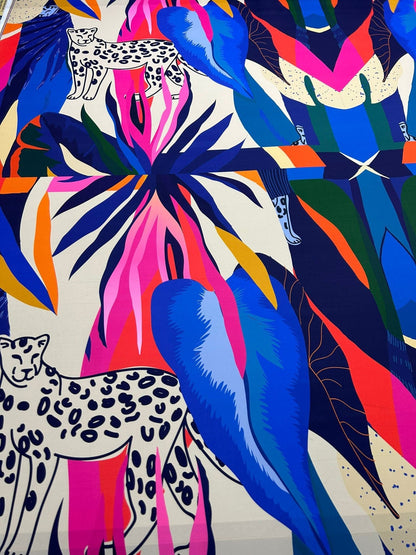 Leopard and Tropical Pattern Fabric