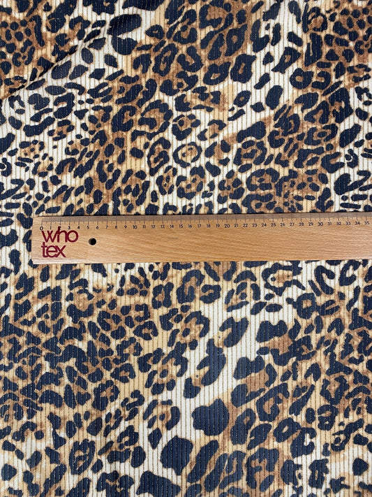 Leopard Pattern Lurex Spandex Fabric