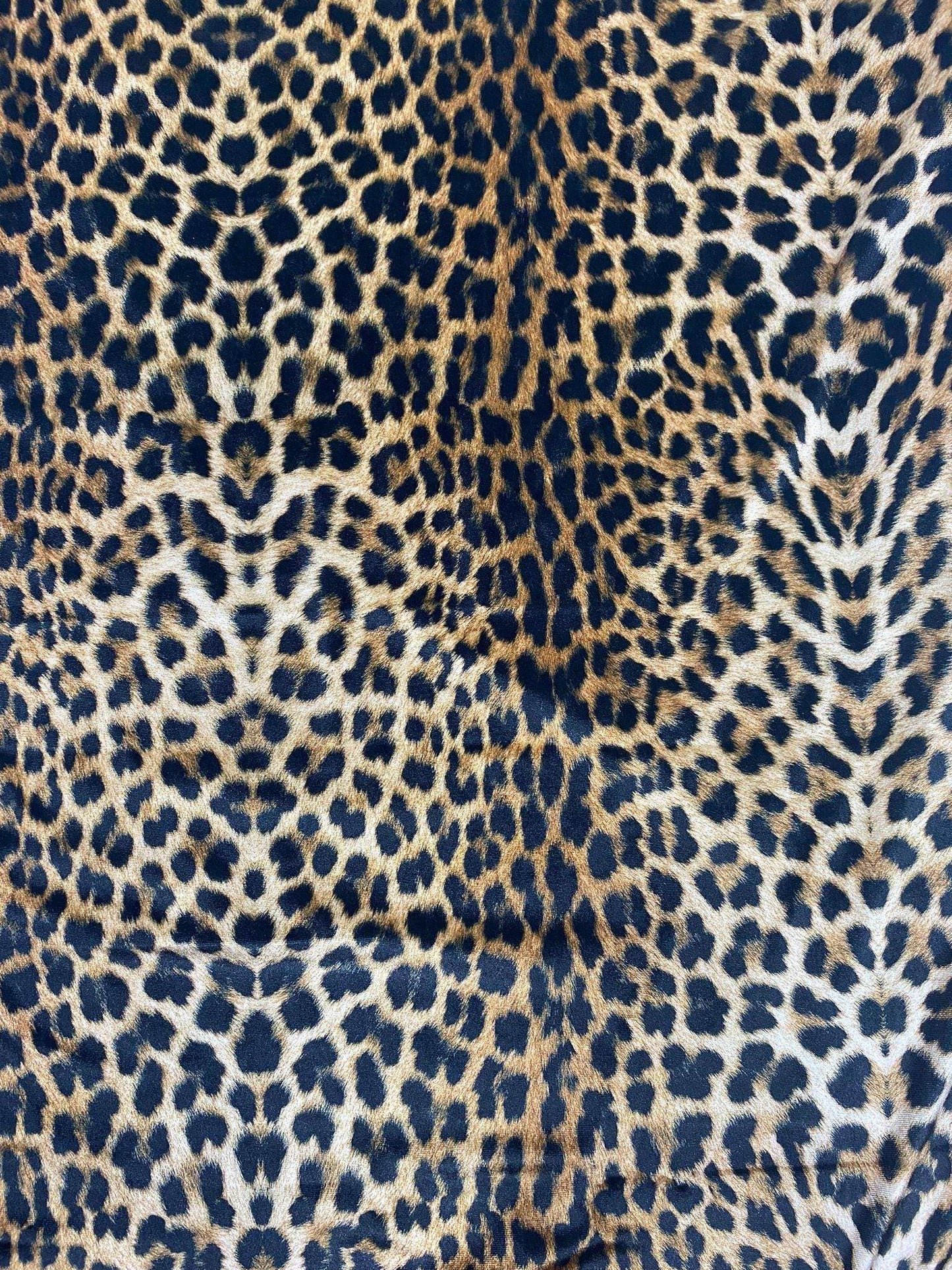 Leopard Pattern Stretch Velvet Fabric
