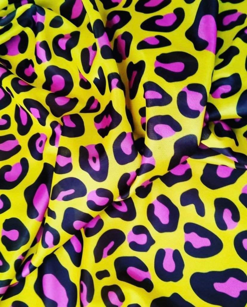 Leopard Print Fabric – Fabric by Metre, Options: Satin, Crepe, Spandex, Chiffon