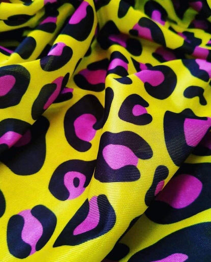 Leopard Print Fabric – Fabric by Metre, Options: Satin, Crepe, Spandex, Chiffon