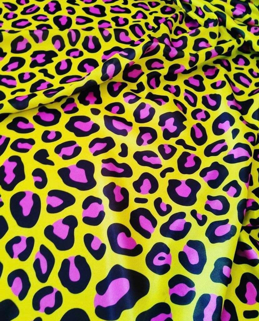 Leopard Print Fabric – Fabric by Metre, Options: Satin, Crepe, Spandex, Chiffon