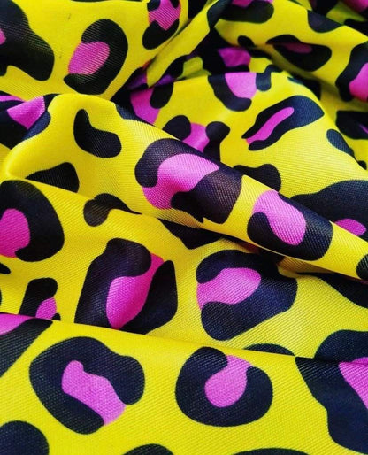 Leopard Print Fabric – Fabric by Metre, Options: Satin, Crepe, Spandex, Chiffon