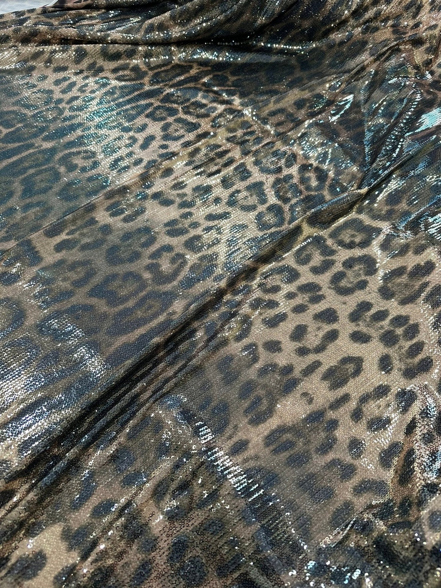 Leopard Print Sequin Fabric