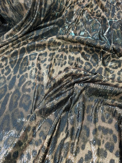 Leopard Print Sequin Fabric