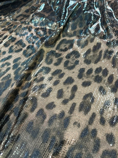Leopard Print Sequin Fabric