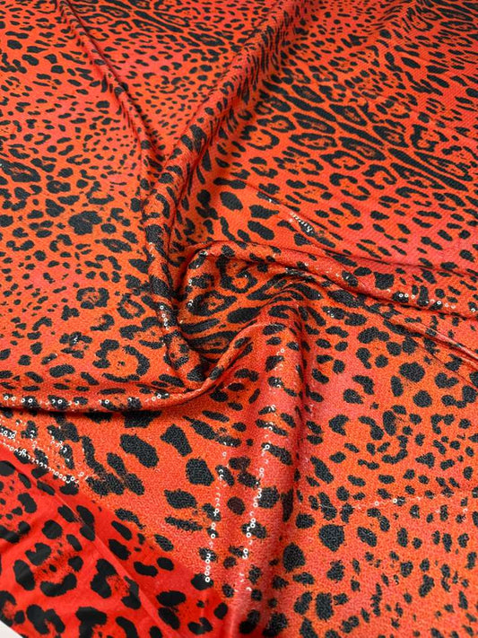 Orange Leopard Ombre Fabric for Fashion Sewing