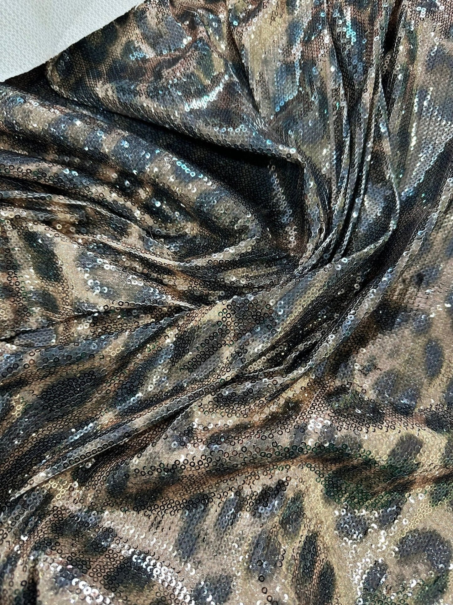 Leopard Print Sequin Fabric