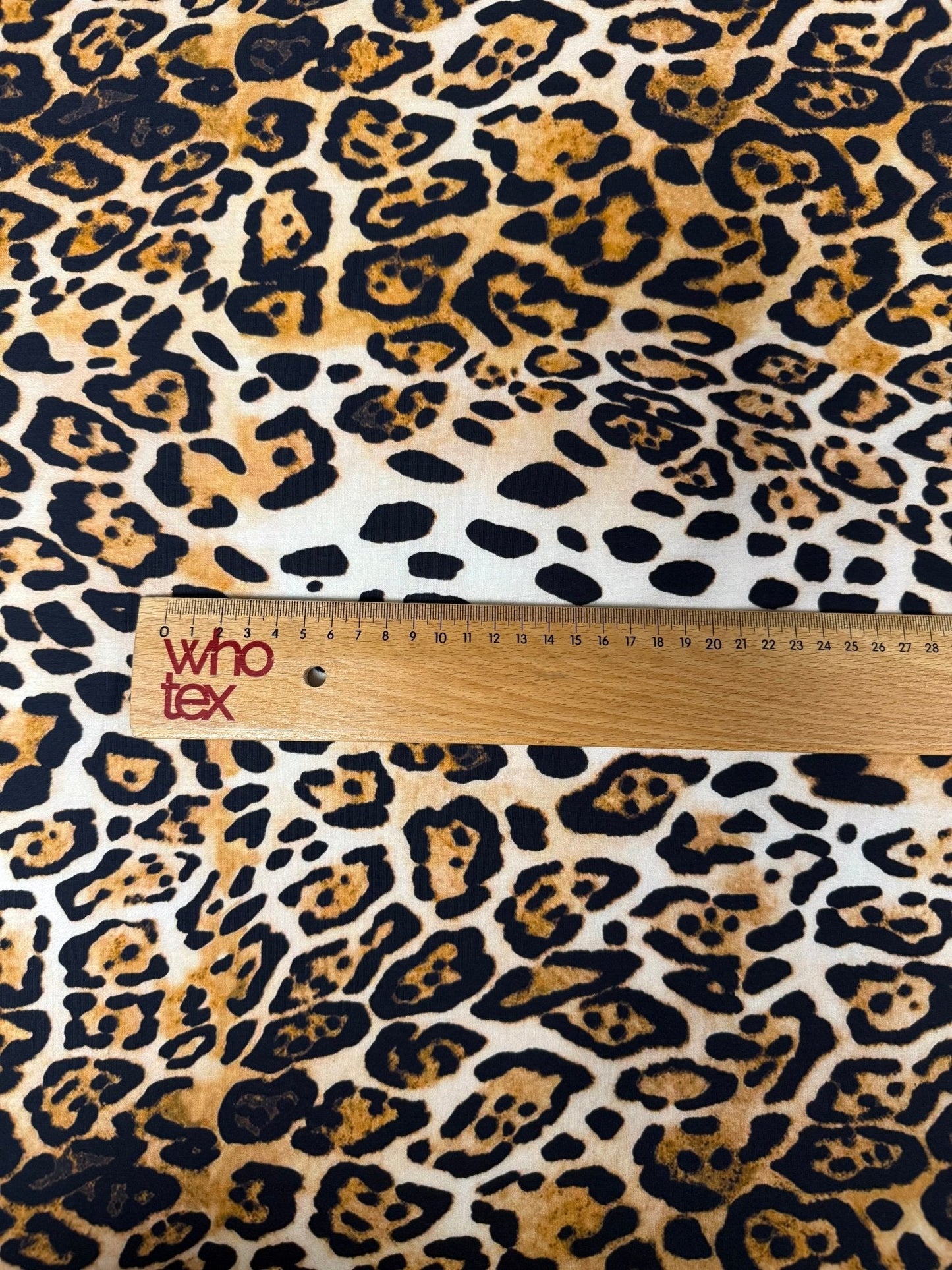 Leopard Print with Gold Accents Organic Cotton Poplin Fabric by the Metre