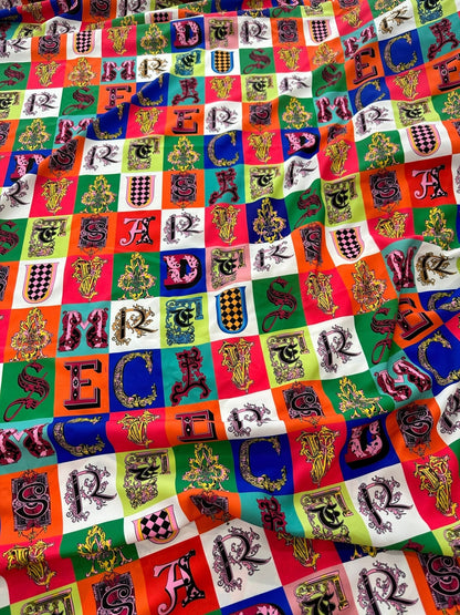 Letter Print Cotton Fabric