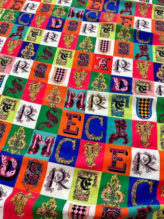 Letter Print Cotton Fabric