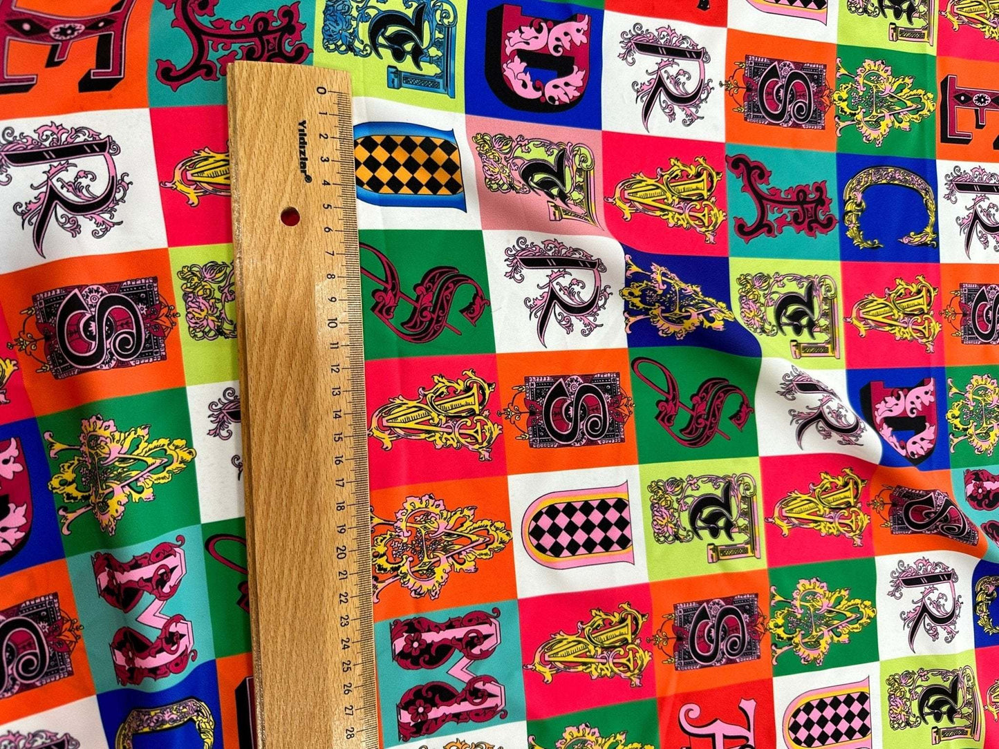 Letter Print Cotton Fabric – Available in Satin, Crepe, Spandex & Chiffon | By Metre