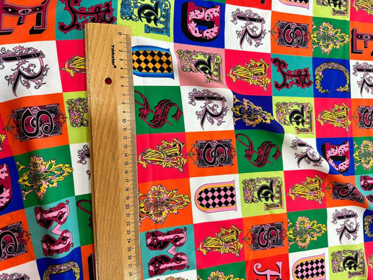 Letter Print Cotton Fabric