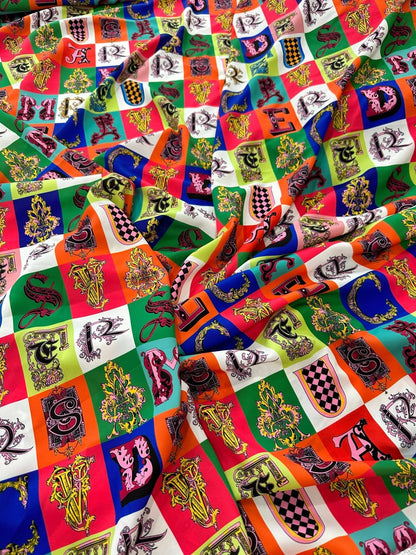 Letter Print Cotton Fabric