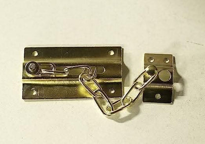 Novelty Heavy Security Chain Door Lock - Brass Finish