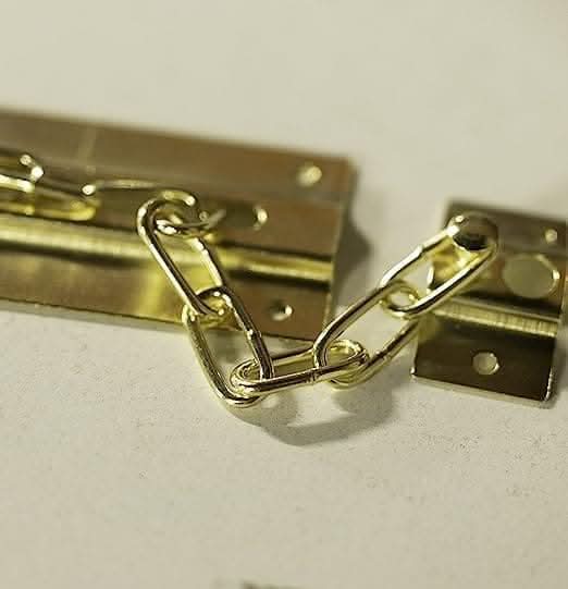 Novelty Heavy Security Chain Door Lock - Brass Finish