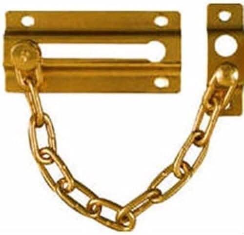 Novelty Heavy Security Chain Door Lock - Brass Finish