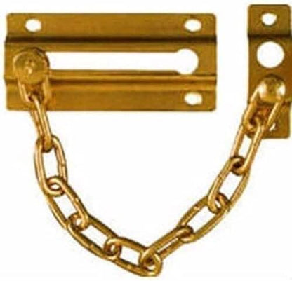 Novelty Heavy Security Chain Door Lock - Brass Finish