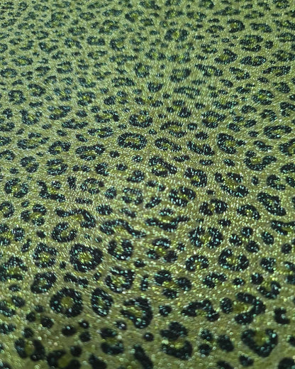 Leopard Print Lurex Fabric - Stretch 4-Way Material
