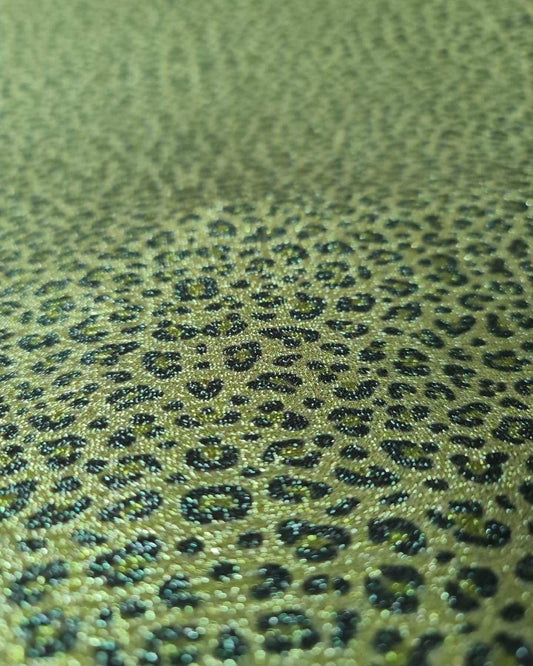 Leopard Print Lurex Fabric - Stretch 4-Way Material