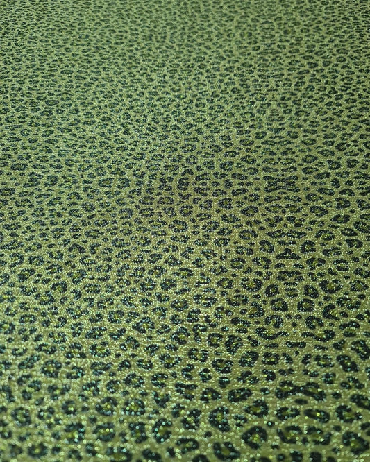 Leopard Print Lurex Fabric - Stretch 4-Way Material