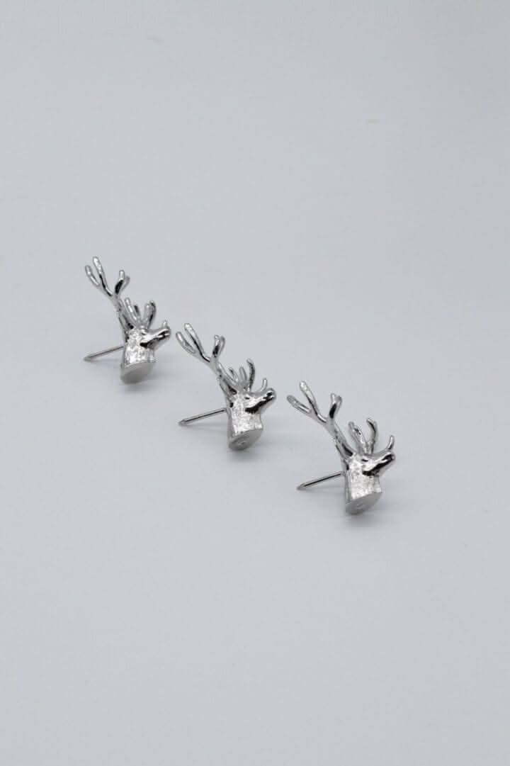 3 Piece Silver Stag Design Candle Pins
