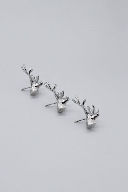 3 Piece Silver Stag Design Candle Pins