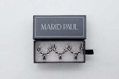 3 Piece Silver Stag Design Candle Pins