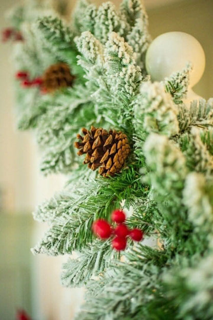 9FT Artificial Snow Dusted Christmas Garland