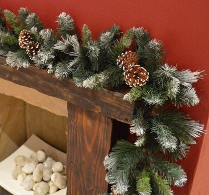 Snow Covered Garland with Pine Cones 2.7m