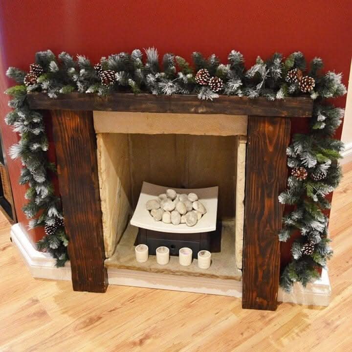 Snow Covered Garland with Pine Cones 2.7m