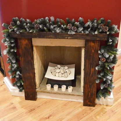 Snow Covered Garland with Pine Cones 2.7m