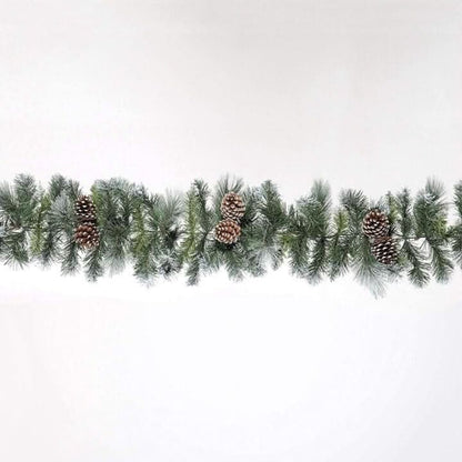 Snow Covered Garland with Pine Cones 2.7m
