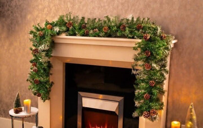 Snow Covered Garland with Pine Cones 2.7m