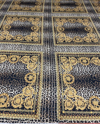 Luxury Baroque Leopard Crepe Fabric by the Metre