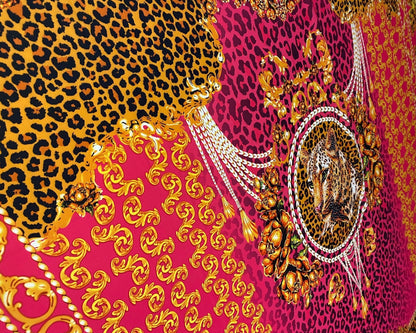 Luxury Baroque Leopard Crepe Fabric by the Metre