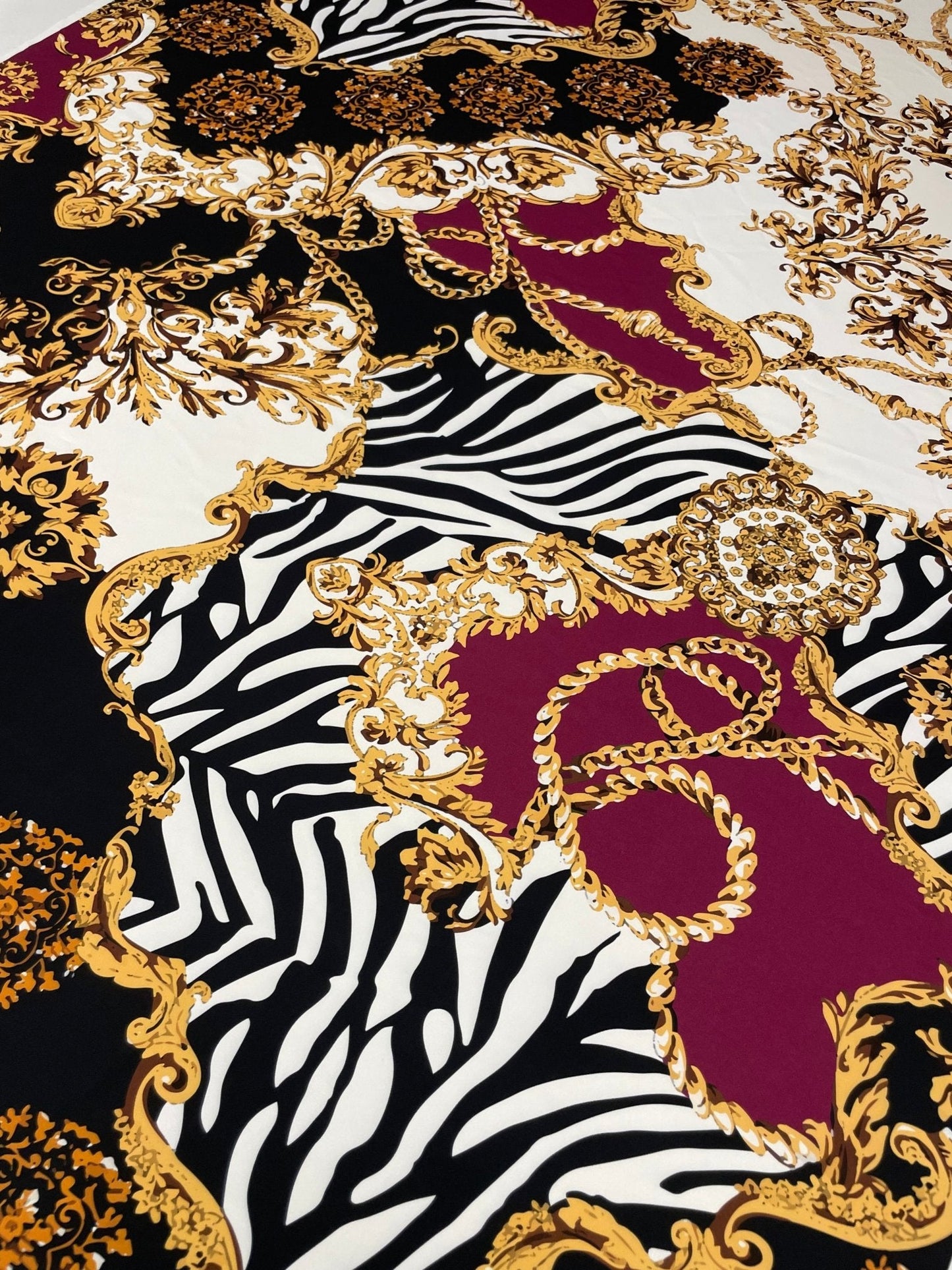 Luxury Baroque Zebra Chain Fabric