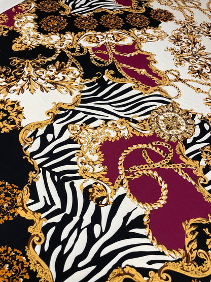 Luxury Baroque Zebra Chain Fabric