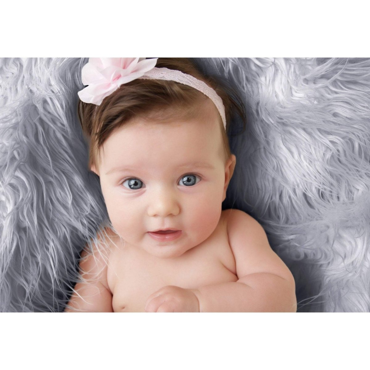 Luxury Faux Fur Baby Blanket  - grey